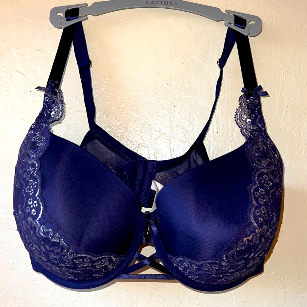 Metallic Dark Blue Cacique Bra 40F